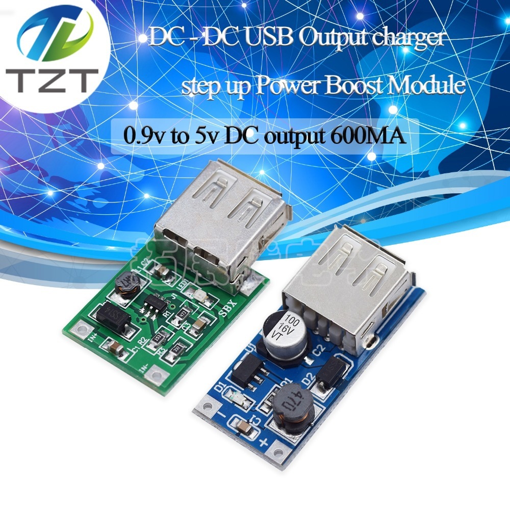 DC-DC可调升压稳压电源模块板 0.9V~5V升5V 600MA USB电池升压板