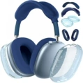 Translucent flash blue four-piece set (glitter TPU shell cover * 1 pair + headband cover * 1 + headband cover * 1 + ear pad cover * 1 pair)