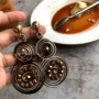 编织圆形民族风复古耳钉