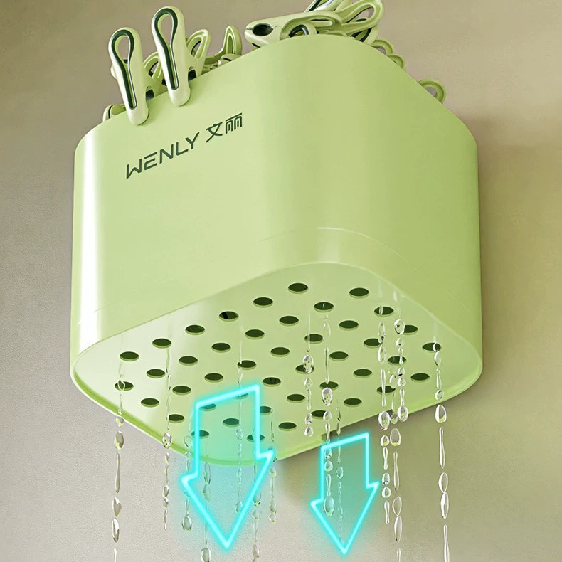 Powerful drying rack, windproof non-slip storage basket, clips included