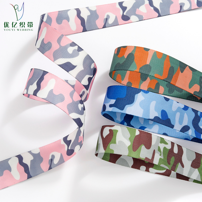Camuflamiento impresión digital bolsa correa de tela al aire libre cinturón de montaña cinturón de color gradiente artículos de mascotas accesorios de ropa