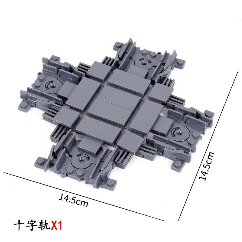 Bloques de construcción de tren de la ciudad Tren de la vía recta carril curvo carril Tenedor carril suave piezas de montaje Juguetes