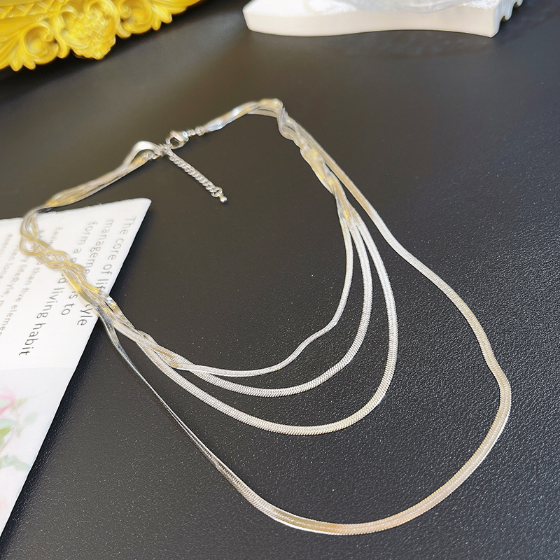 Fashion Solid Color Titanium Steel Handmade Layered Necklaces 1 Piece