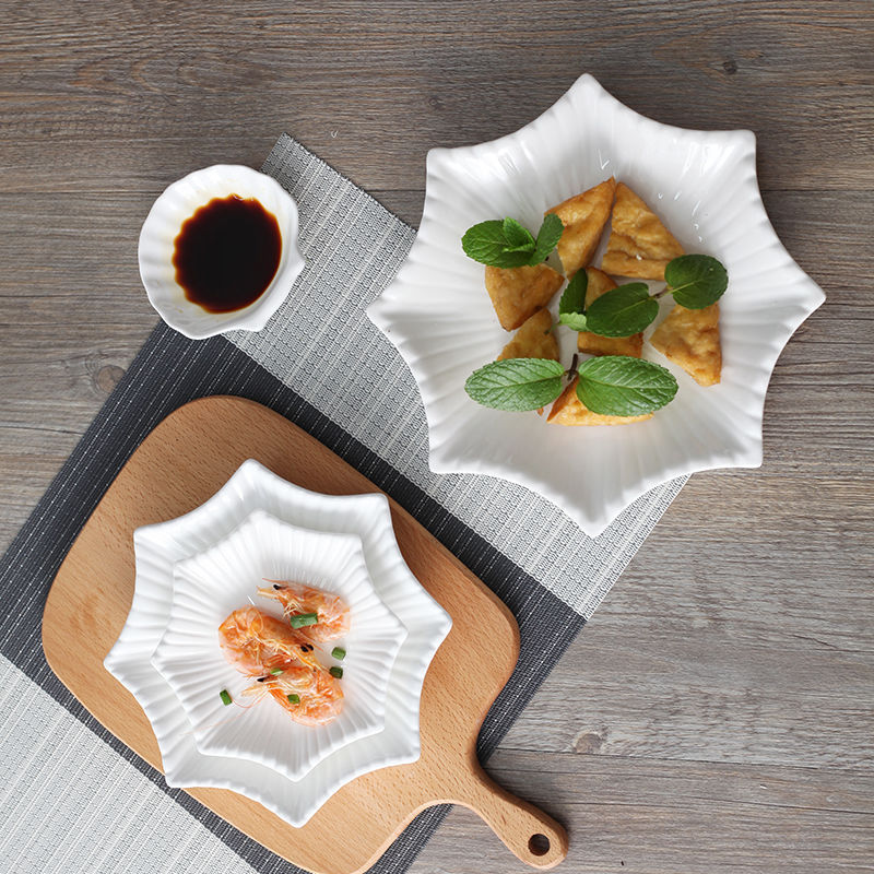 Creative Ceramic Anise Starfish Plate Nordic Steak Plate Hotel Tableware Restaurant Dish Cold Dish Pure White Dim Plate Creative Ceramic Anise Starfish Plate Nordic Steak Plate Hotel Tableware Restaurant Dish Cold Dish Pure White Dim Plate