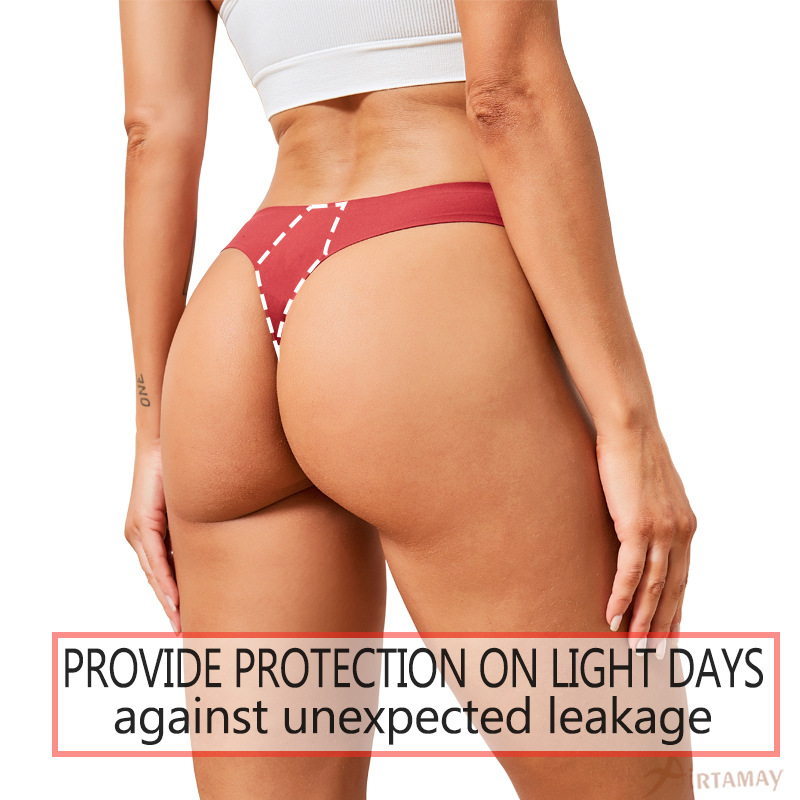 Comercio exterior transfronterizo europeo y americano más tamaño de cuatro capas a prueba de fugas ropa interior menstrual adhesivo sin costuras yoga deportes fisiológico Tanga