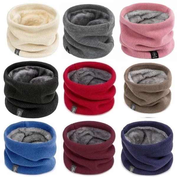 Winter Cycling Neck Scarf for Men and Women, Woolen Pullover, Knitted Cervical Spine Neck Scarf, Fleece-Lined Neck Scarf to Keep Warm
