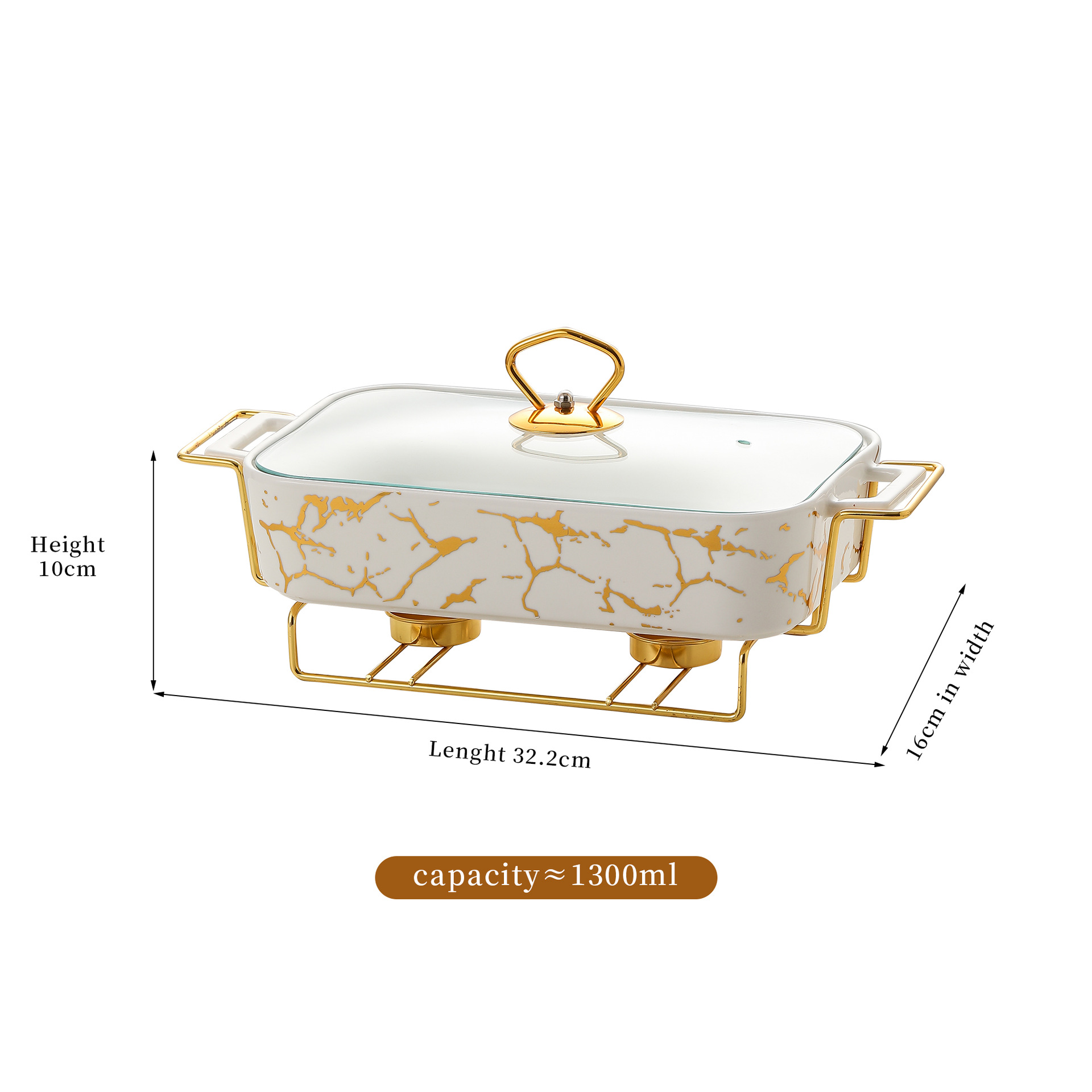 Cerámica de mármol de doble oreja blanco y negro bandeja de horno de horno rectangular para hoteles y restaurantes nórdicos con cubierta de platos