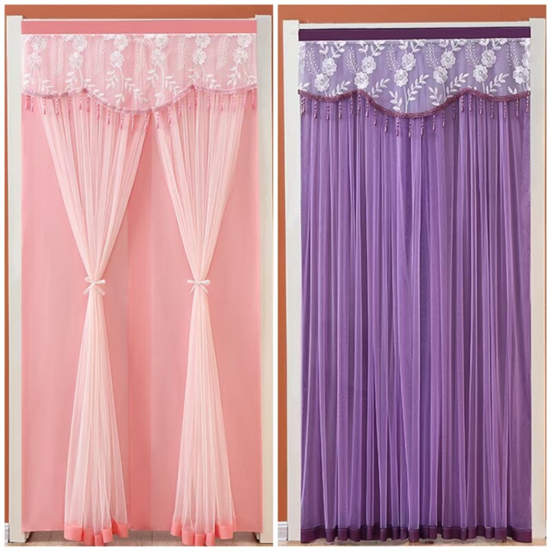 Summer Anti-Mosquito New Door Curtain Lace Embroidery Bedroom Anti-Privacy Punch-Free Partition Curtain Bedroom Door Curtain New Curtain