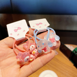 Sanrio Small Rubber Band Set Female Children's Kulomi Cartoon Hair Rope Cute Princess Baby Leather Hair Ring