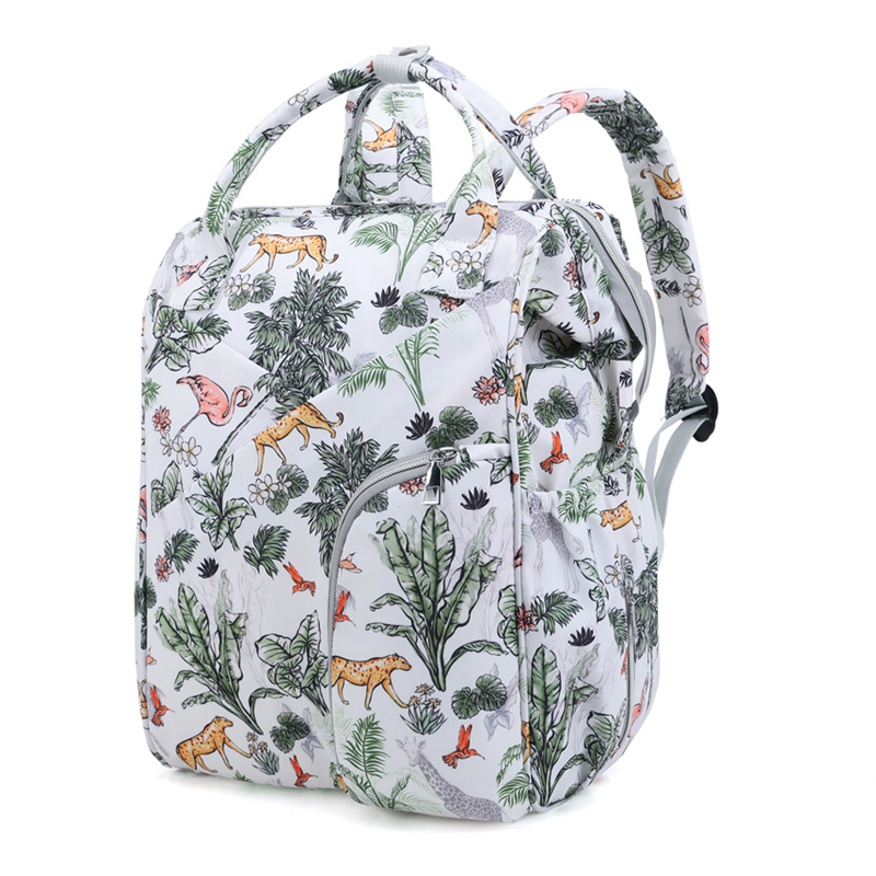 Fashion Dual-Shoulder Mommy Bag 2022 New Model Trendy Large Capacity Baby Parenting Bag Stroller Hanging Bag Baby Care Short Trip Outing Backpack