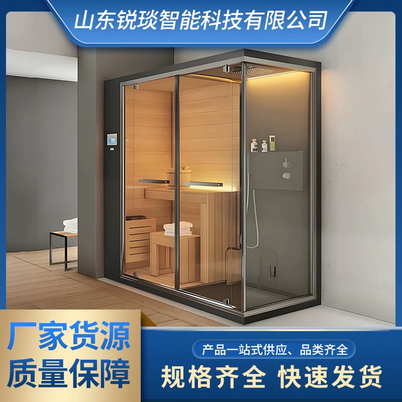Элитная сауна из красного кедра для улицы с трехмерной боковой дверью, сухая паровая сауна, трансграничная поставка, прямые продажи от производителя, дерево из железной пихты.
