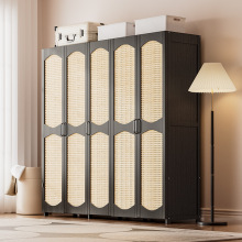 简易衣柜结实耐用家用挂衣架透气塑藤卧室组装衣橱非实木租房收纳