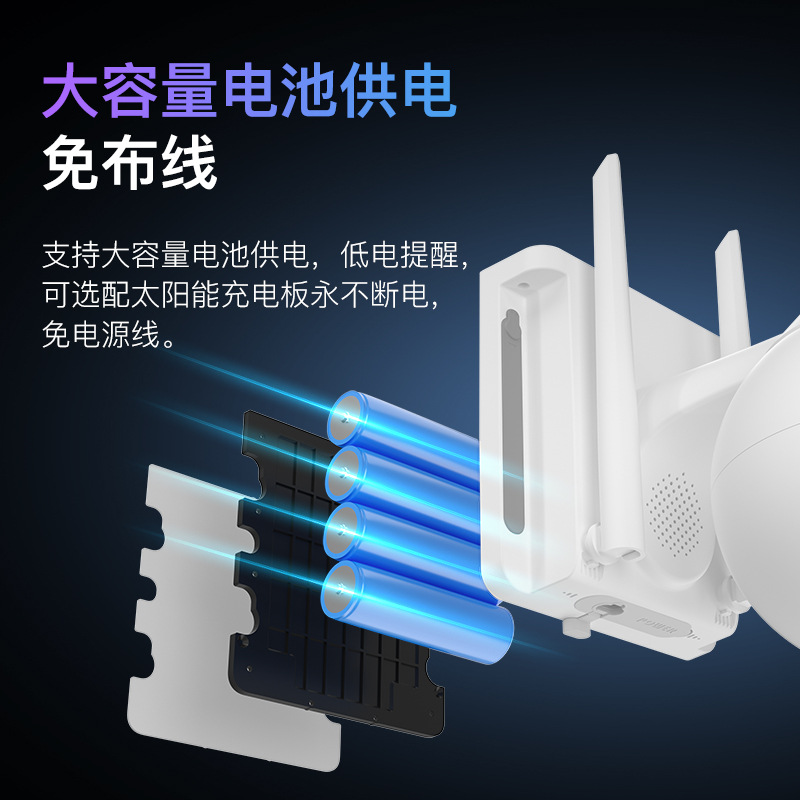 Suministro transfronterizo de cámaras solares de baja potencia 360 grados sin puntos ciegos, teléfono móvil remoto para el hogar, monitoreo 4G para exteriores