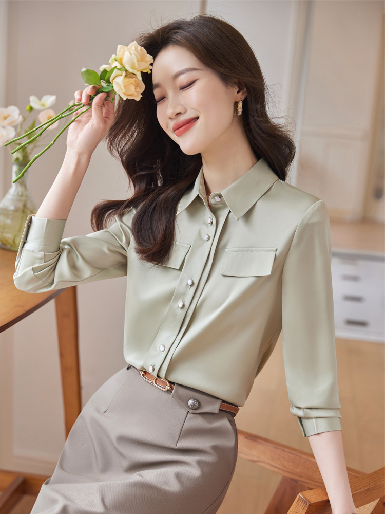 Autumn fashionable solid color elegant shirt