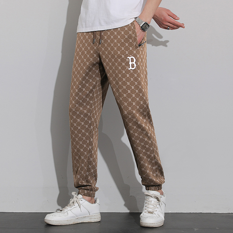 MF MLB NY Nuevo estilo presbicia completa impresa deportes pantalones casuales de los hombres sueltos tobillo atado pantalones de la pareja de chándal con cordón