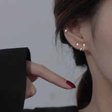 星星耳钉女2023新款耳骨钉小众设计高级感耳环双耳洞养耳洞耳饰