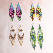 欧美民族风手工流苏耳环女小众设计波西米亚风景复古耳饰厂家批发