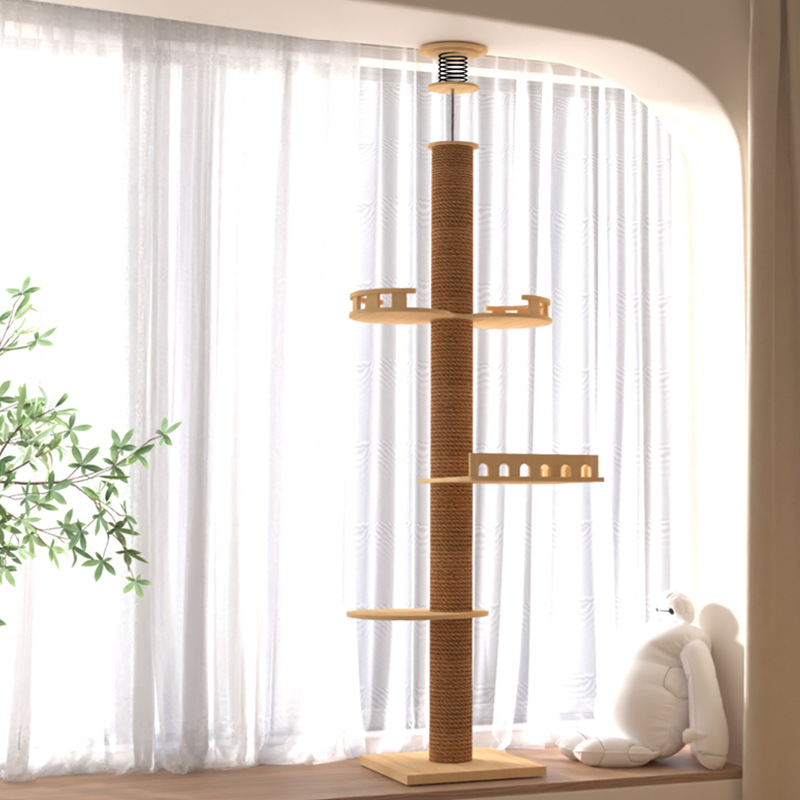 Tongtian columna gato escalada marco gato juguete gato tablero para rascar fábrica al por mayor madera maciza atrevida y fuerte poste para rascar gatos