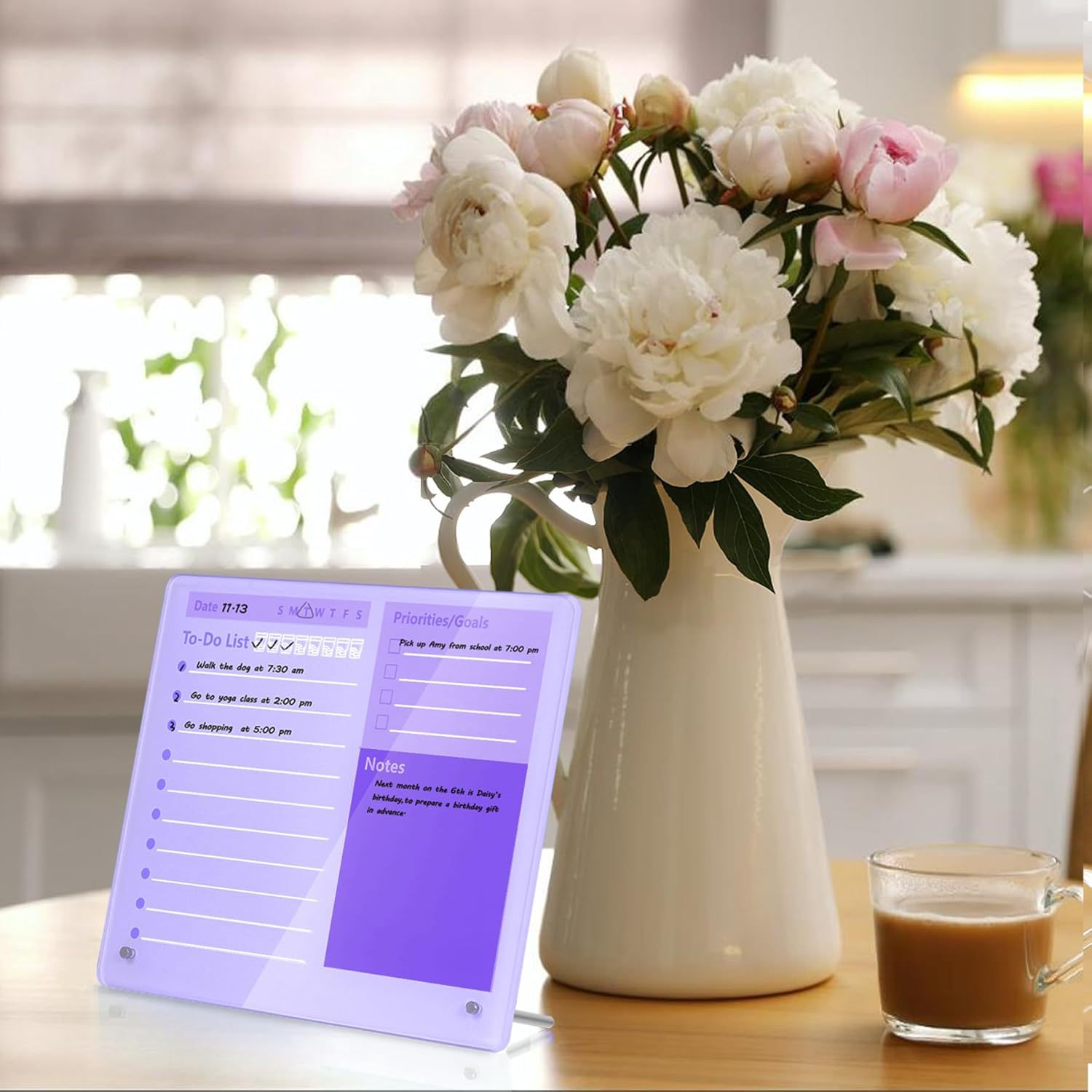 Tablero de escritorio acrílico grueso para hacer tablero de plan, 30 cm x 25 cm, tablero blanco de escritorio