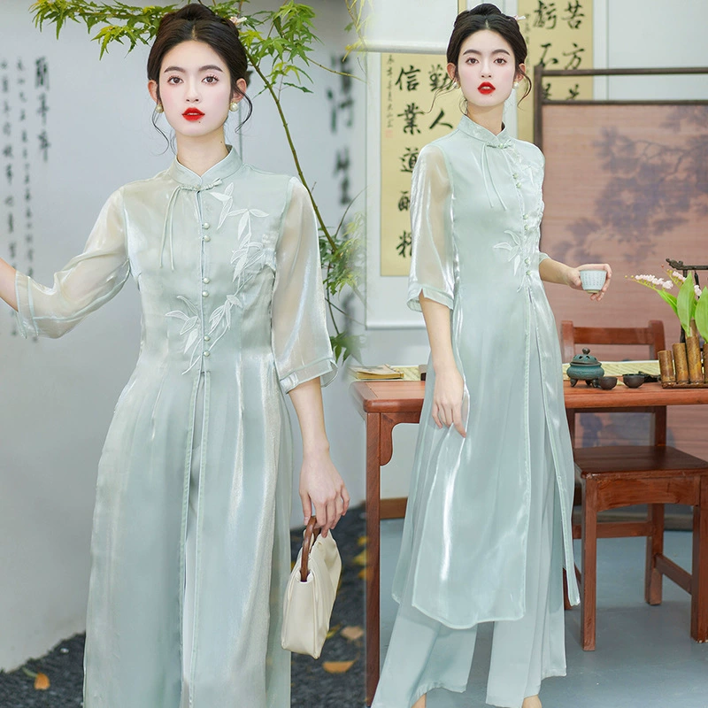 9785 Hanfu улучшенная версия весна и лето носить женский cheongsam темперамент новый китайский стиль женский костюм