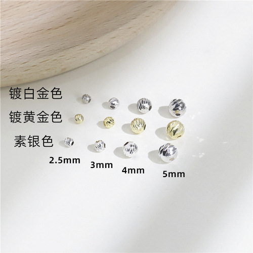 S925 sterling silver flower beads DIY production of pearl bracelet necklace watermelon beads loose beads spacer beads accessories jewelry materials
