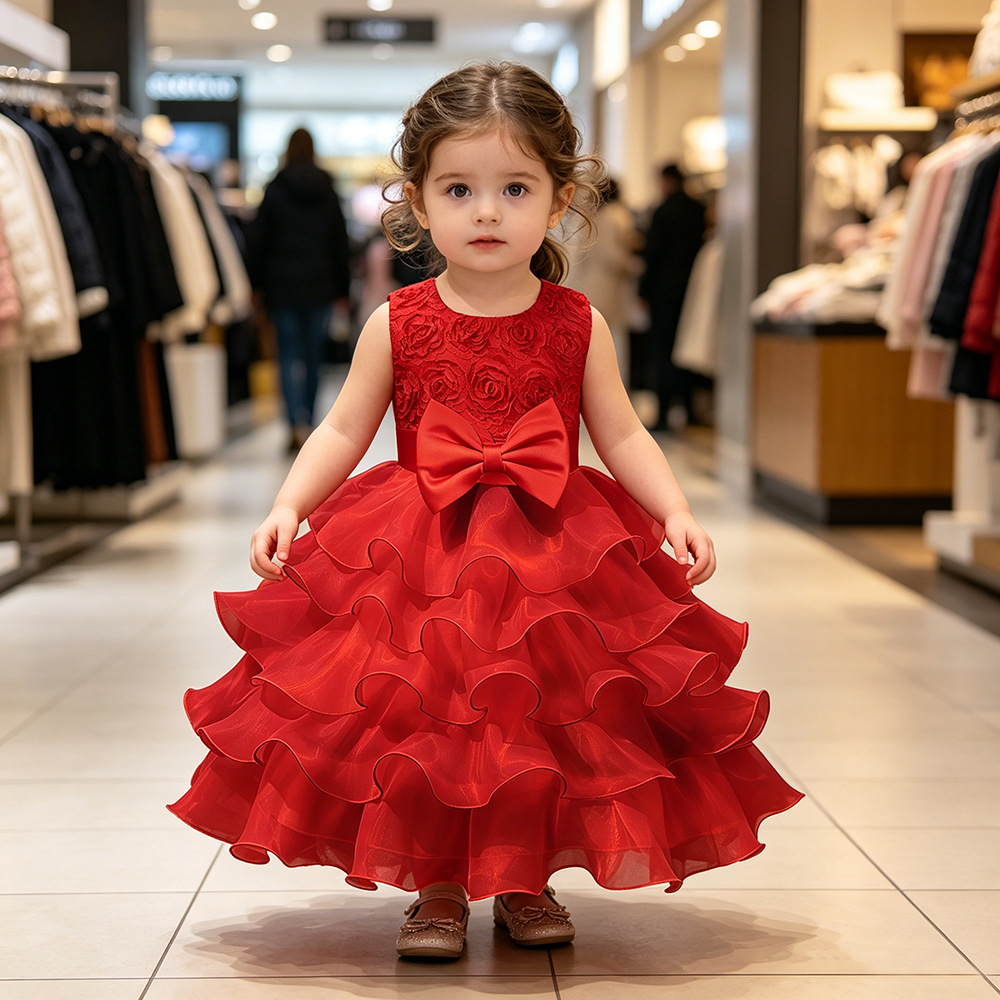 AliExpress ebay children's clothing wholesale European and American girls skirt bow tutu skirt Princess flower girl dress generation hair
