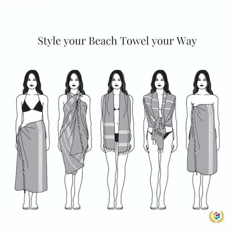 Cross-Border European and American Turkish Beach Towel with Tassels, Striped Bath Towel, Sun-Protective Thick Cotton Diamond-Patterned Beach Towel