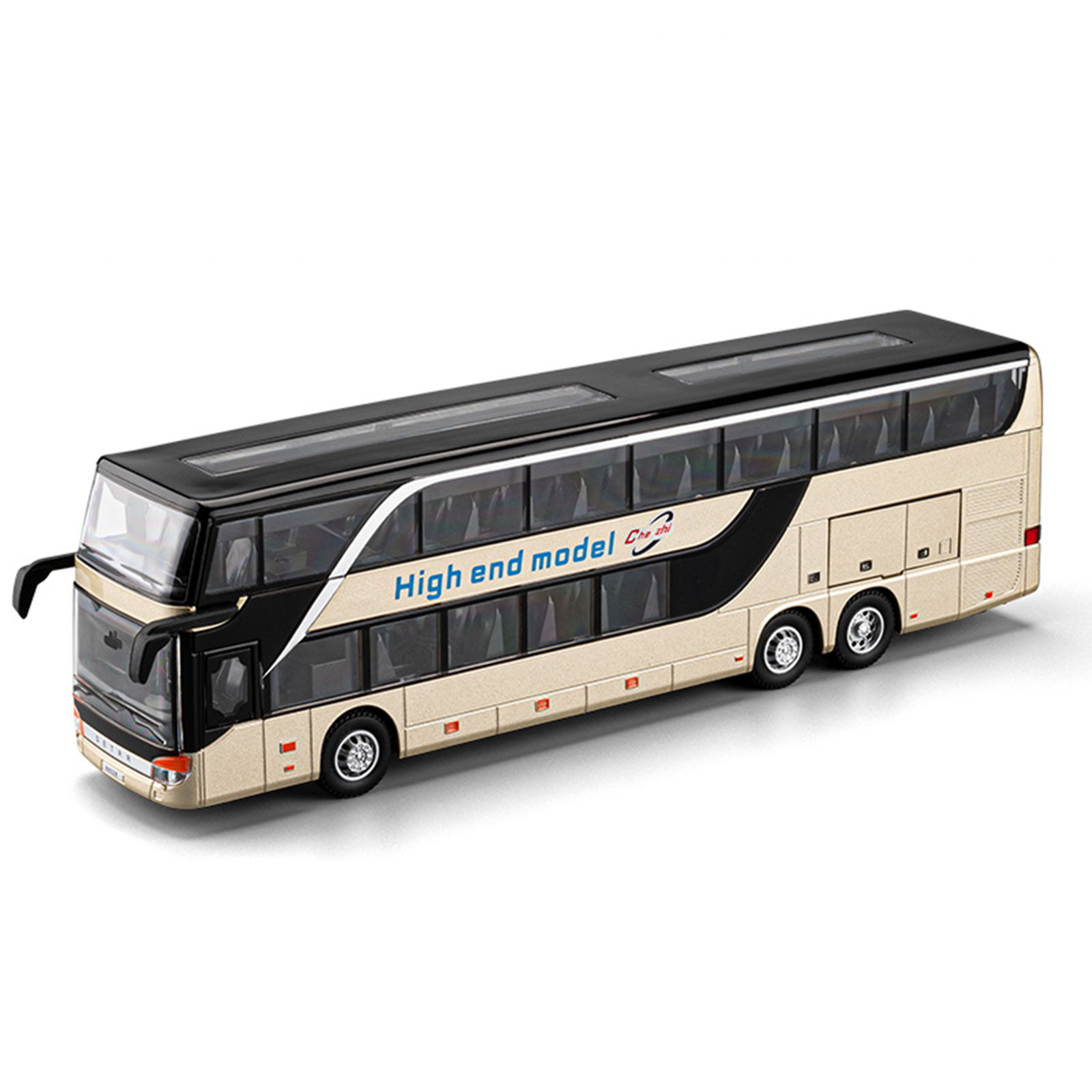 1: 30 modelo de automóvil de aleación de autobús de dos pisos de negocios 5 puertas abiertas modelo de autobús modelo de autobús para niños juguetes
