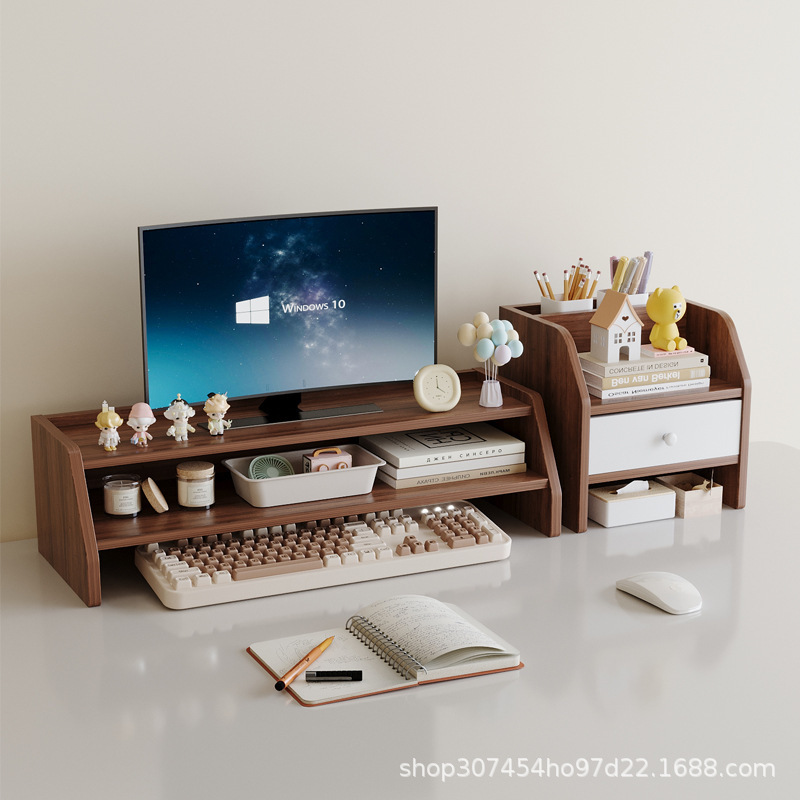 Simple computer monitor heightening rack double-layer desk file holder multi-layer desktop storage rack wholesale