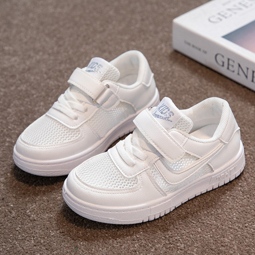 童鞋儿童板鞋春夏季新款休闲小白鞋学生透气网面软底白色男女童鞋