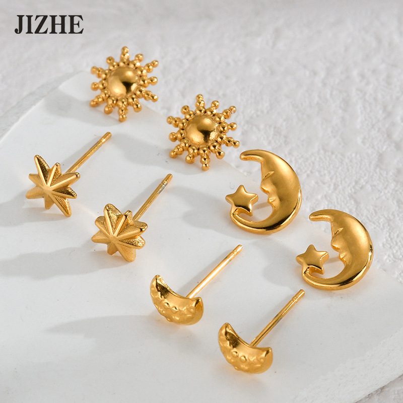Simple Style Style 1 Pair Simple Style Star Elephant Plating 304 Stainless Steel Ear Studs