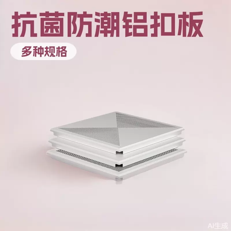 工程铝扣板600×600集成吊顶抗菌铝天花医院办公楼酒店防潮板