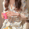 Summer sleeves, comfortable set for leisure, breathable cartoon pijama, with short sleeve, wholesale