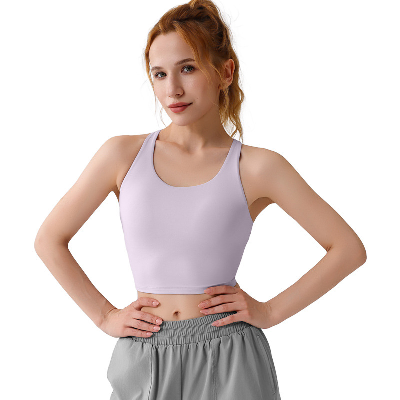 Europa y América yoga mujer chaleco deportivo fitness chaleco de cabina cruzada belleza de espalda ropa interior deportiva reunida sujetador