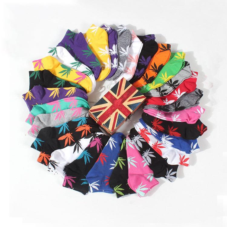 ins tide socks cotton boat Socks sports socks color leaf socks shallow mouth lovers socks invisible Maple socks manufacturers wholesale