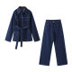 Europe and the United States cross-border 2025 spring and summer women's fashion casual suit elegant waist strap waist lapel suit