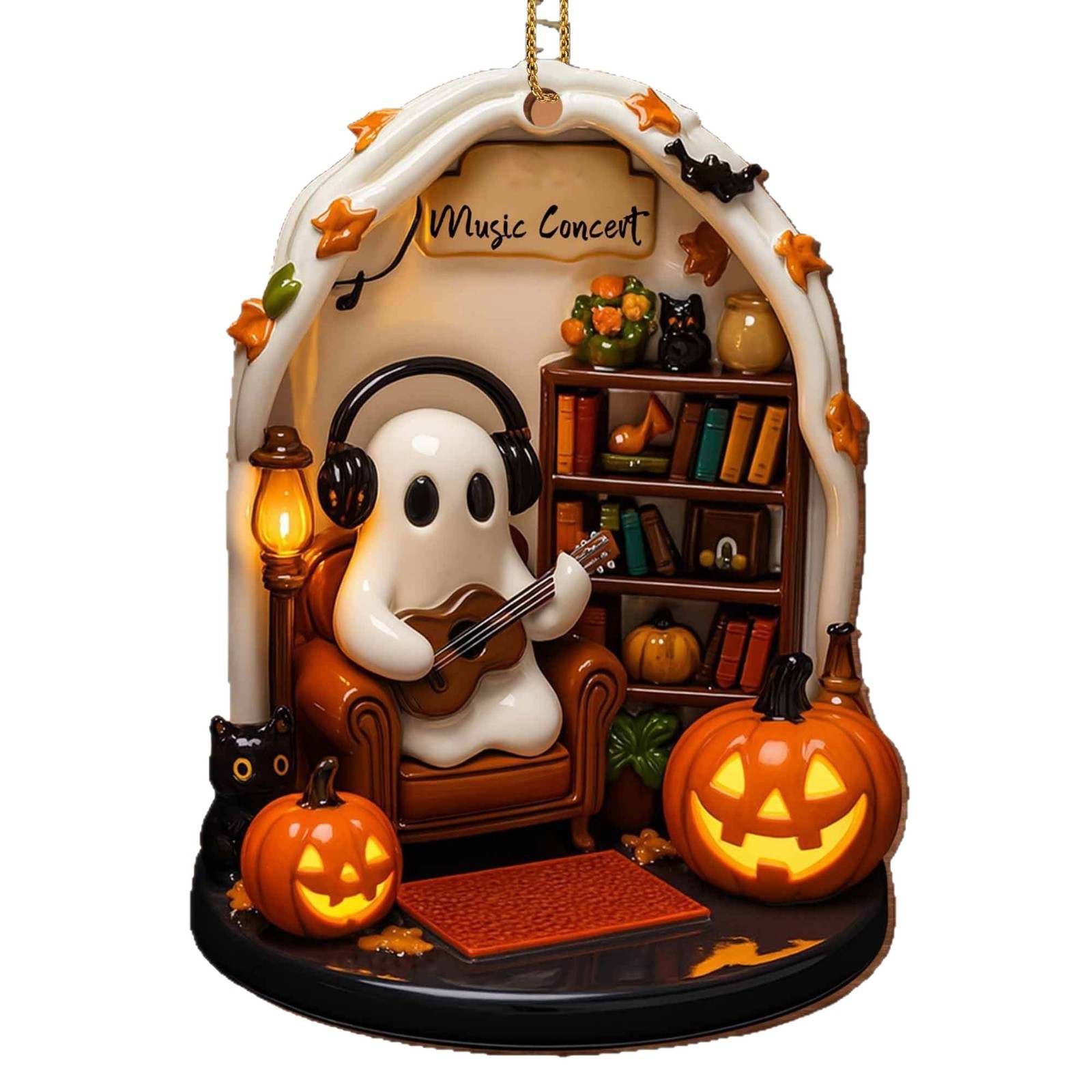 2025 transfronterizo personalizado Halloween lectura fantasma acrílico decoración plana colgante Halloween lista