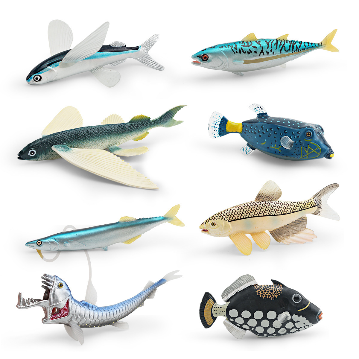 Exportación transfronteriza simulación de animales marinos conchas de cañón de peces, caparazones, atún, espada, peces voladores, adornos de modelo estático