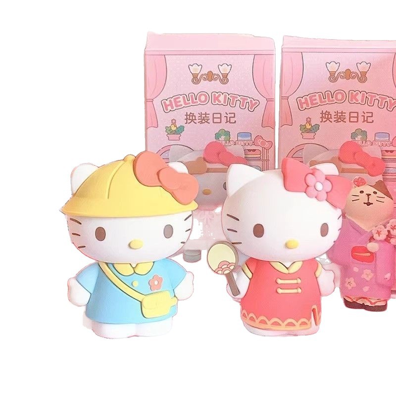 三丽鸥凯蒂猫换装日记盲盒Kitty猫手办可爱公仔桌面摆件玩偶礼物