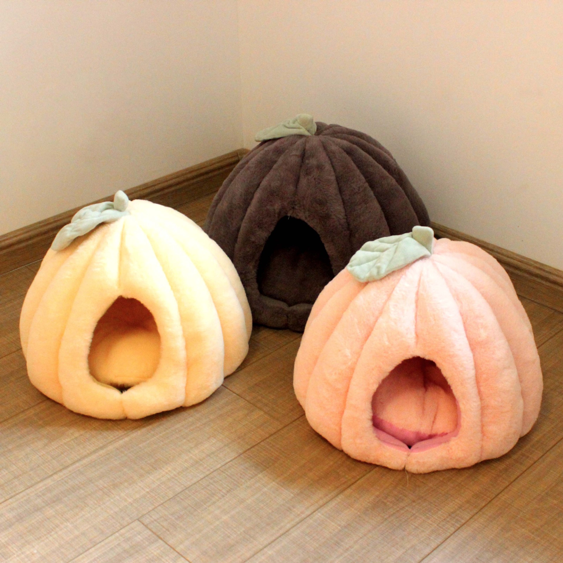 Venta al por mayor Rosa invierno perrera gato nido Otoño e Invierno engrosada gato casa lindo mongol bolsa mascota nido casa caliente extraíble y lavable