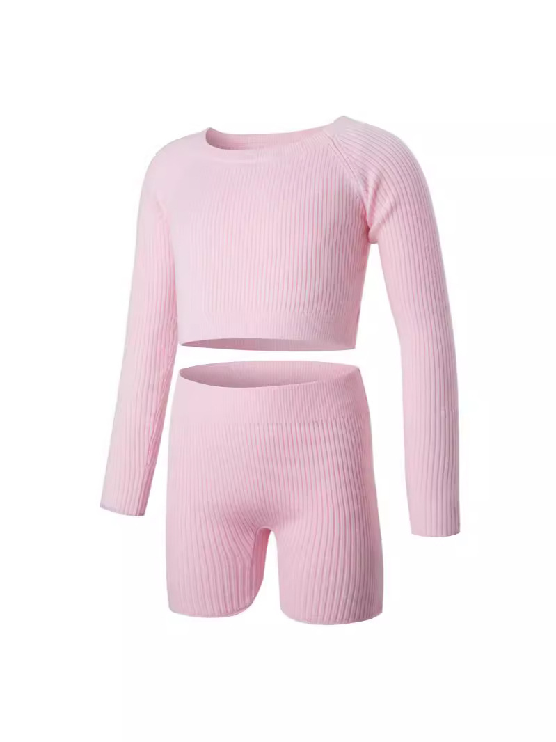 Entrega de una pieza suéter de baile para niños pantalones traje ropa de otoño e invierno suéter de baile para niñas leggings ajustados pantalones de lana