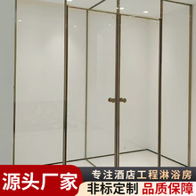 卫生间玻璃平开门五金配件全套淋浴房干湿分离隔断型材浴室门
