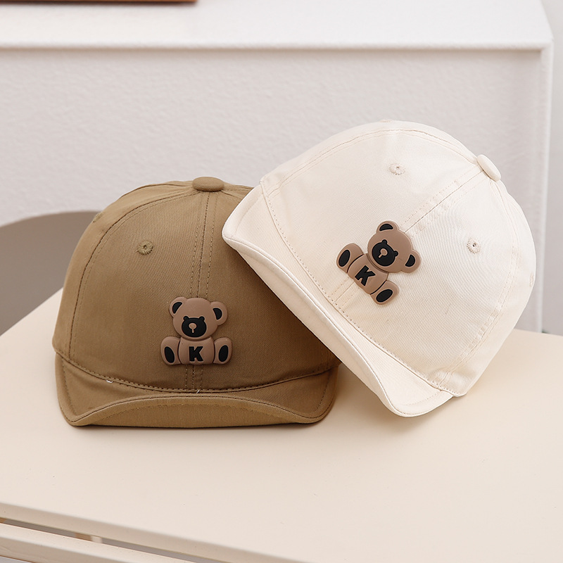 1-3 Sombreros infantiles primavera y otoño delgados bebés Inglés sombrero de béisbol de protección solar gorra de boca de pato para niños coreanos