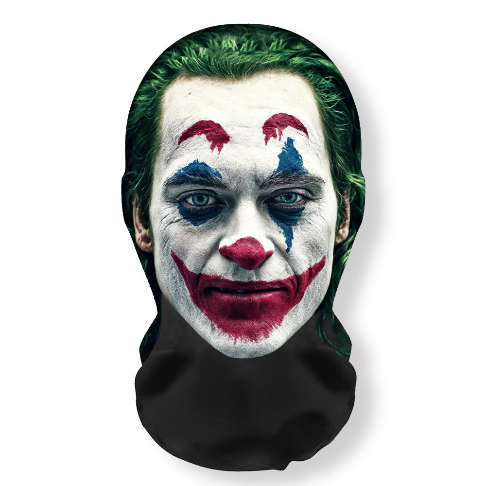 Máscara 3D de payaso para la cara completa, accesorios de terror para Halloween, máscara de broma para fiestas y bailes, protección UV