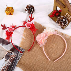 节日装饰头箍圣诞节发饰复古cosplay发箍女士头饰亚马逊厂家批发