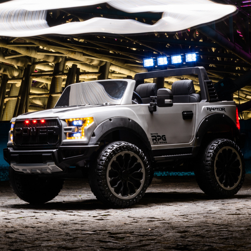 Coche eléctrico para niños, vehículo todoterreno de cuatro ruedas, cochecito grande de dos plazas, coche de control remoto para bebés, coche de juguete para niños, puede sentarse