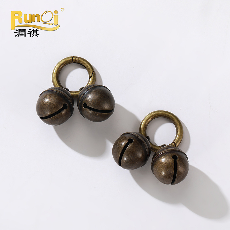 (2개) 국경을 넘나드는 인기 구리 종 고양이와 개 애완동물 종 펜던트 DIY 가방 열쇠고리 펜던트 황동 종 도매