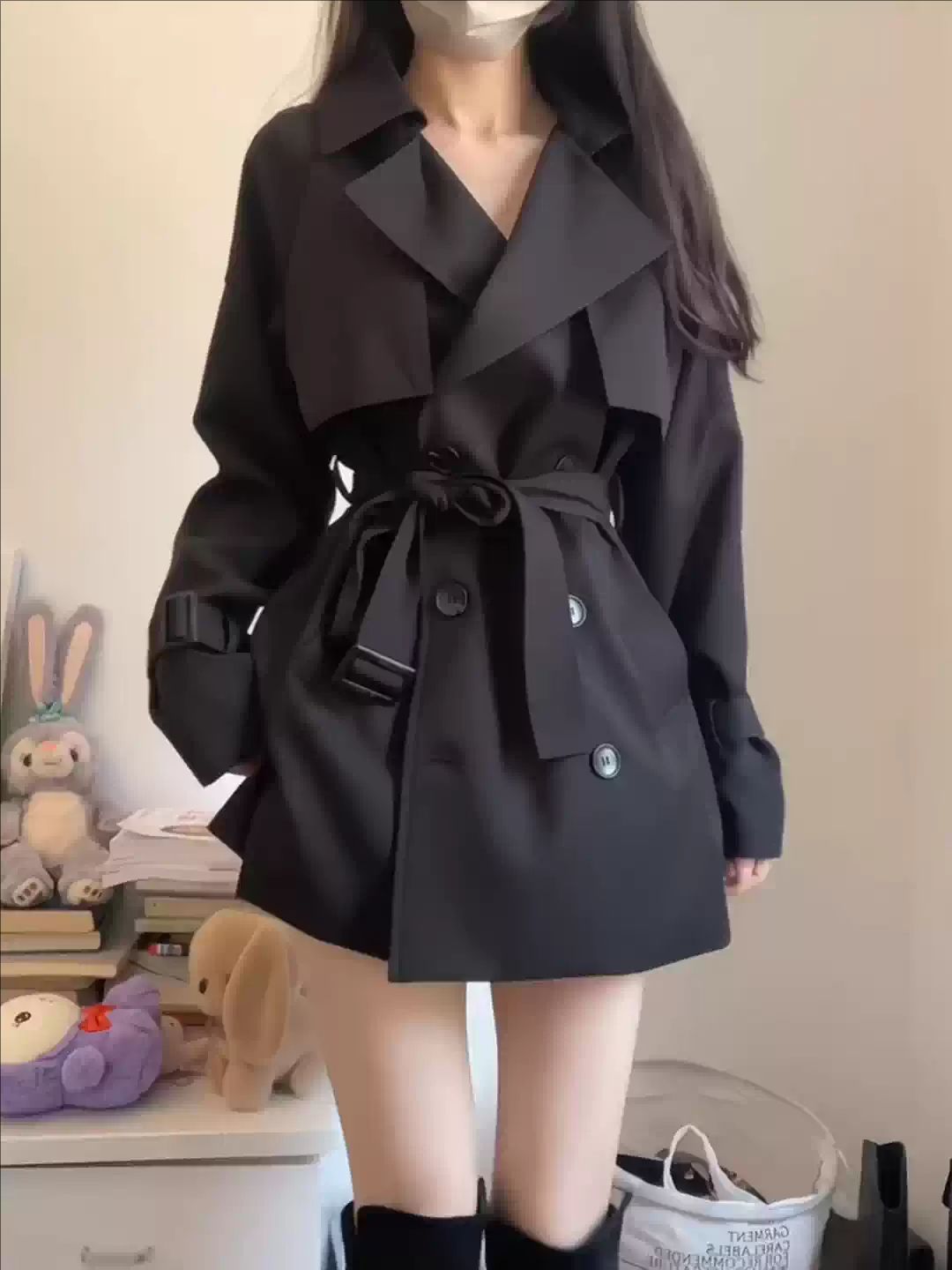 高个子短款风衣女士季女款早秋新款收腰英伦风休闲洋气外套
