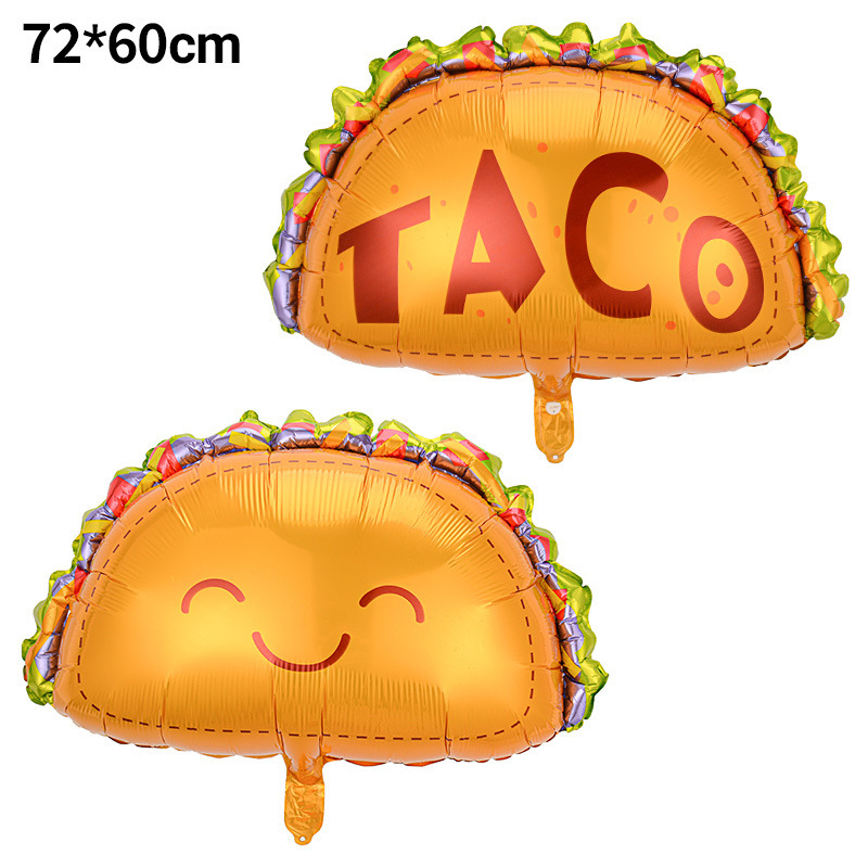 Globo de cactus transfronterizo Fiesta de carnaval Decoración Película de aluminio Burrito TACO Globo FIESTA Set