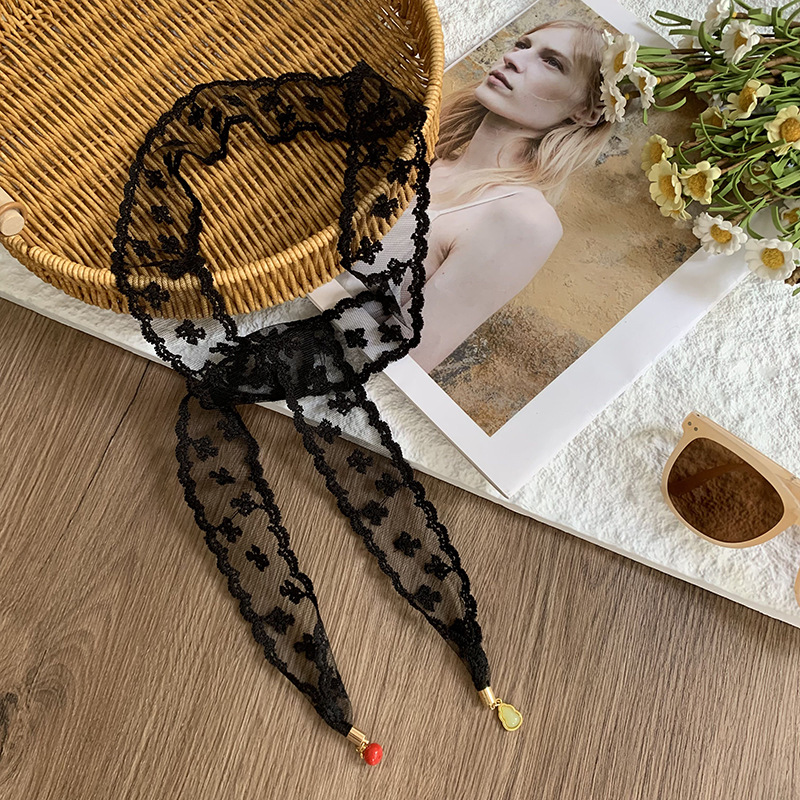 Nuevo colgante de moda de encaje de hadas trenzado correa de cabello flotante correa de cabello blanca correa de cabello universal temperamento correa de cabello hueco